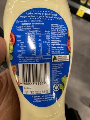 Traditional Mayonnaise front packaging