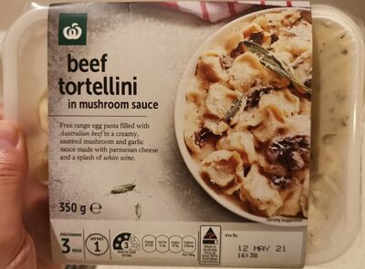 Beef tortellini in mushroom sauce