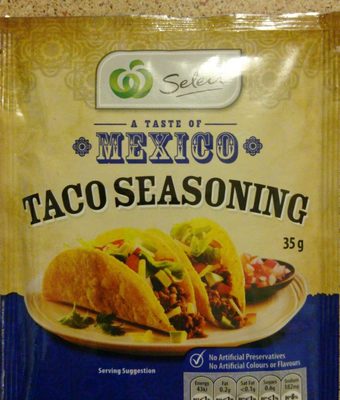 A Taste of Mexico Taco seasoning front packaging