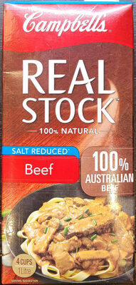 Campbell Real Stock S/R Beef 1L front packaging