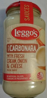 Carbonara with Fresh Cream, Onion and Cheese Pasta Sauce front packaging