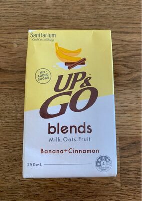 Up&Go Blends Milk.Oats.Fruits front packaging