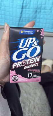 UP&GO Protein Energize Strawberry Flavour front packaging