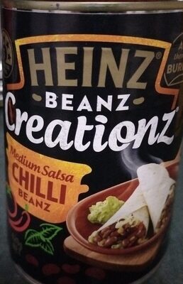 Beanz Creationz medium salsa chilli beanz front packaging