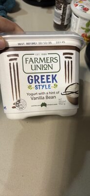 Greek Style Yogurt with a hint of Vanilla Bean