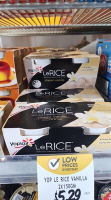 YOP LE RICE VANILLA 2X150GM