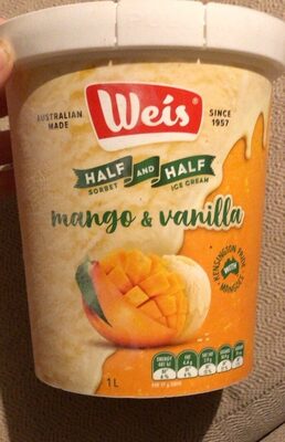 mango & vanilla half and half sorbet ice cream