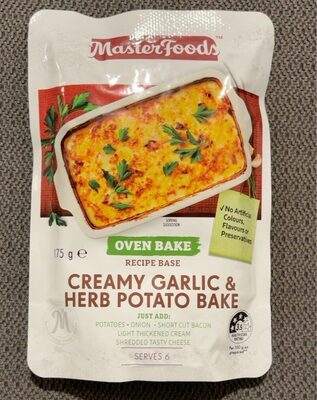 Masterfood Creamy Garlic Herb Potato175g front packaging