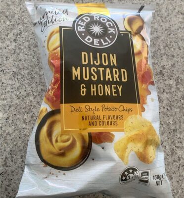 DIJON MUSTARD & HONEY deli style potato chips front packaging