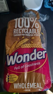 Wonder wholemeal plus iron bread