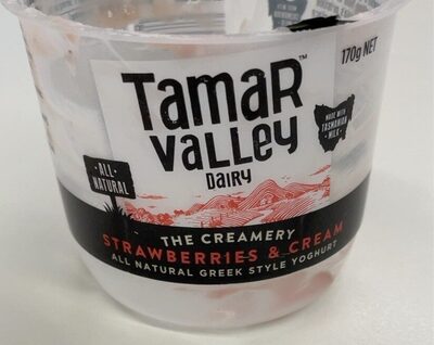 Strawberries and cream all natural greek style yoghurt