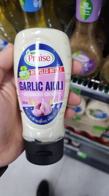 Praise Garlic aioli imp front packaging