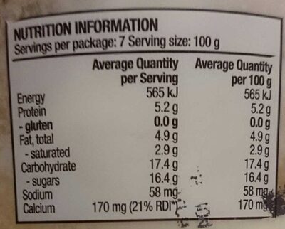 Greek style yogurt apple & pear nutrition facts table