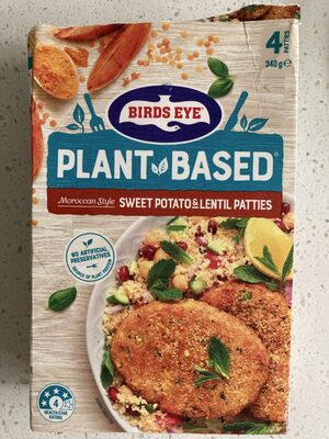 Plant Based - Moroccan style sweet potato and lentil patties