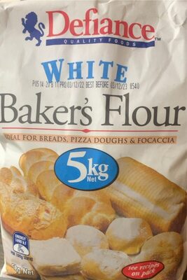 White bakers flour front packaging