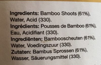 Bambussprossen In Streifen - Jade Phoenix - 227G ingredients label