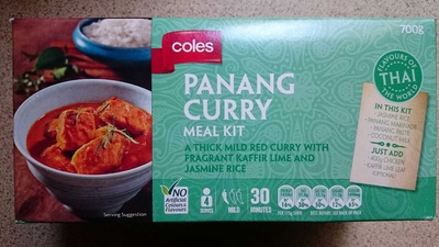 Panang curry meal kit front packaging