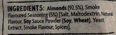 Smoked Flavoured Almond ingredients label