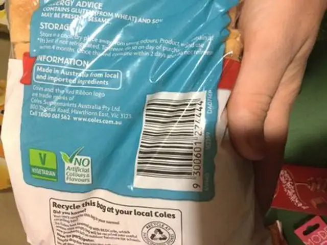 Bread ingredients label