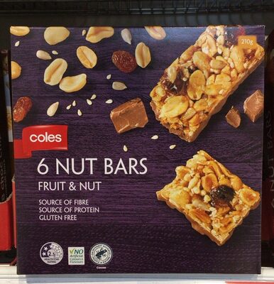6 Nut Bars Fruit & Nut front packaging