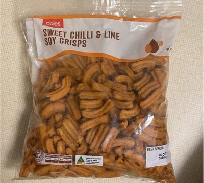 Sweet chilli and lime soy crisp front packaging