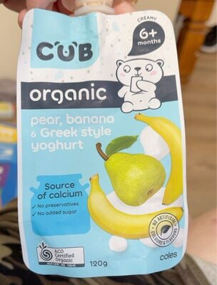 Pear banana & greek style yogurt front packaging