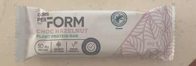 PERFORM CHOC HAZELNUT PLANT PROTEIN BAR front packaging