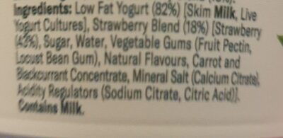 Greek Strawberry Nonfat Yogurt ingredients label