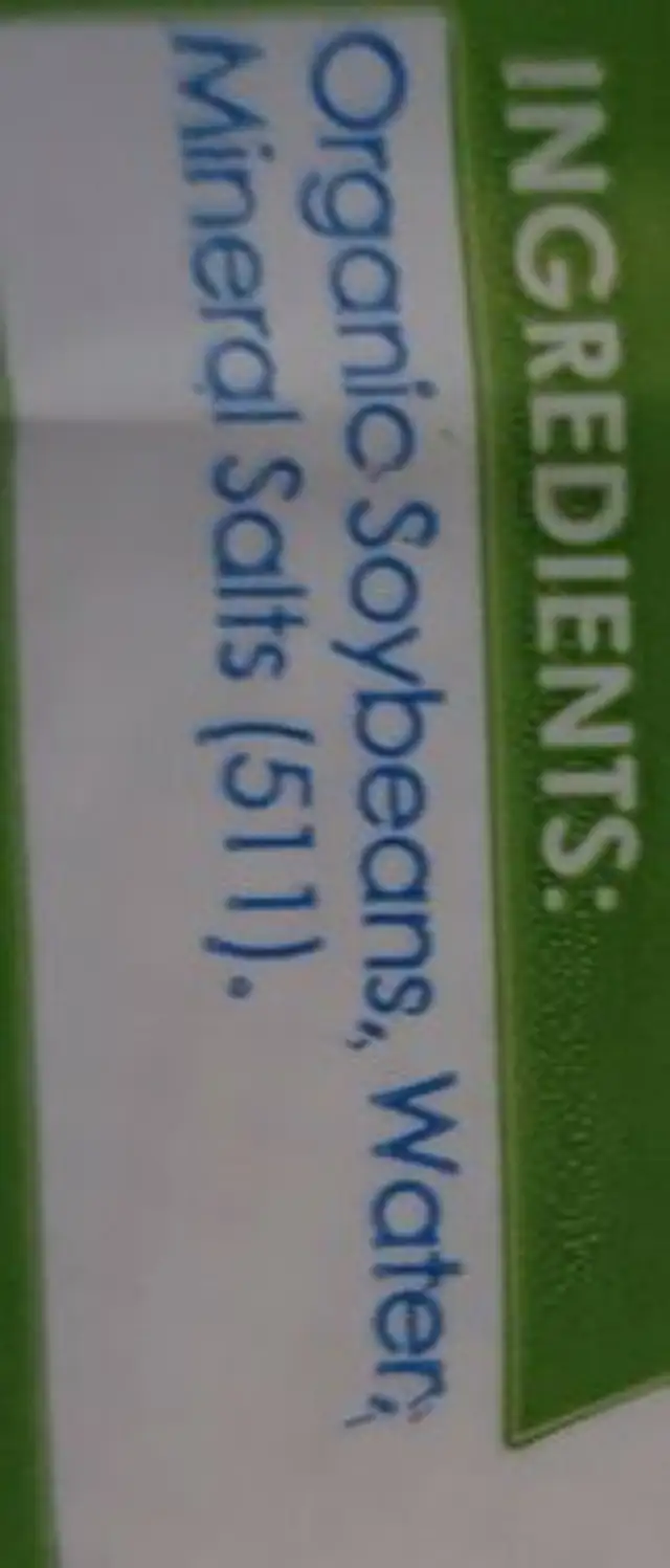 Simply Better Foods Organic Tofu ingredients label