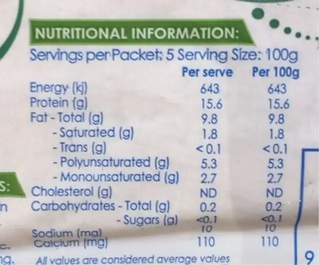 Simply Better Foods Organic Tofu nutrition facts table