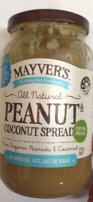 Mayvers Organic Peanut Butter & Coconut Spread