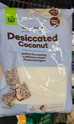 Woolworths desiccated coconut front packaging