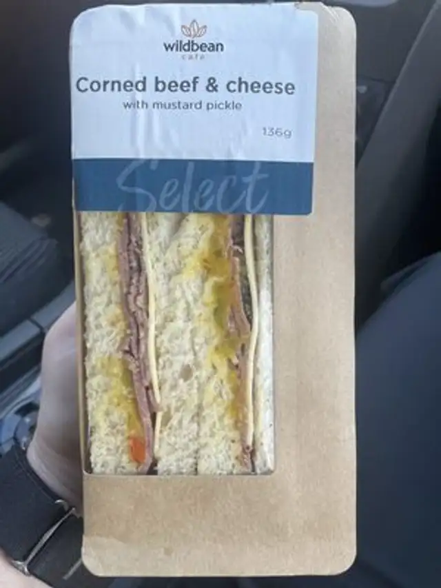 Corned Beef & Cheese Sandwich front packaging