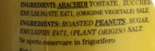 Save ingredients label