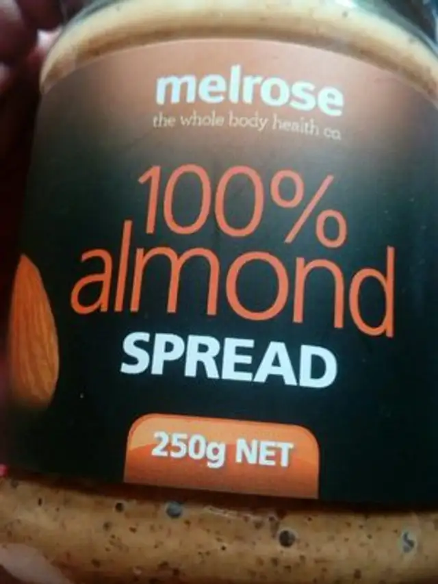 Almond spread ingredients label
