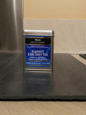 Elegant earl grey tea front packaging