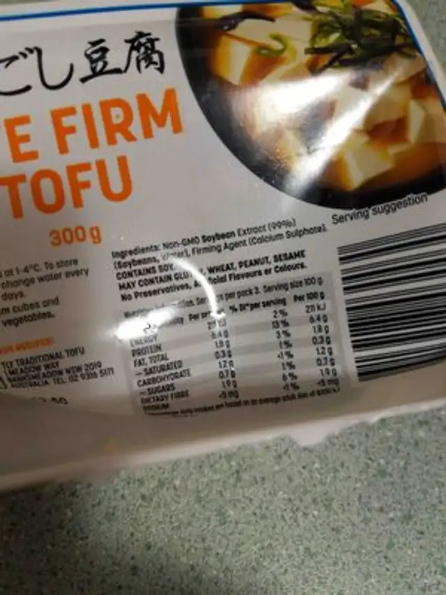 Lite Firm Tofu nutrition facts table