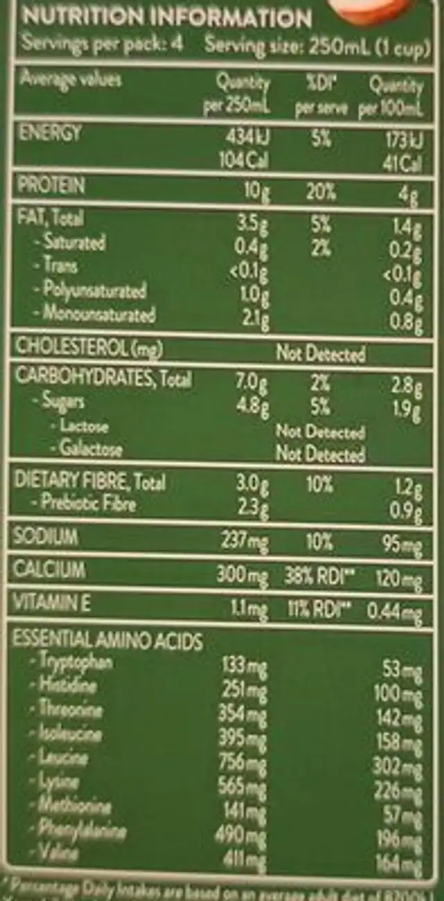 plant blends soy almond hazelnut nutrition facts table