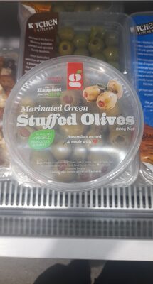 Marinated green stuffed olives