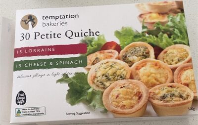 30 Petite Quiche - cheese and spinach