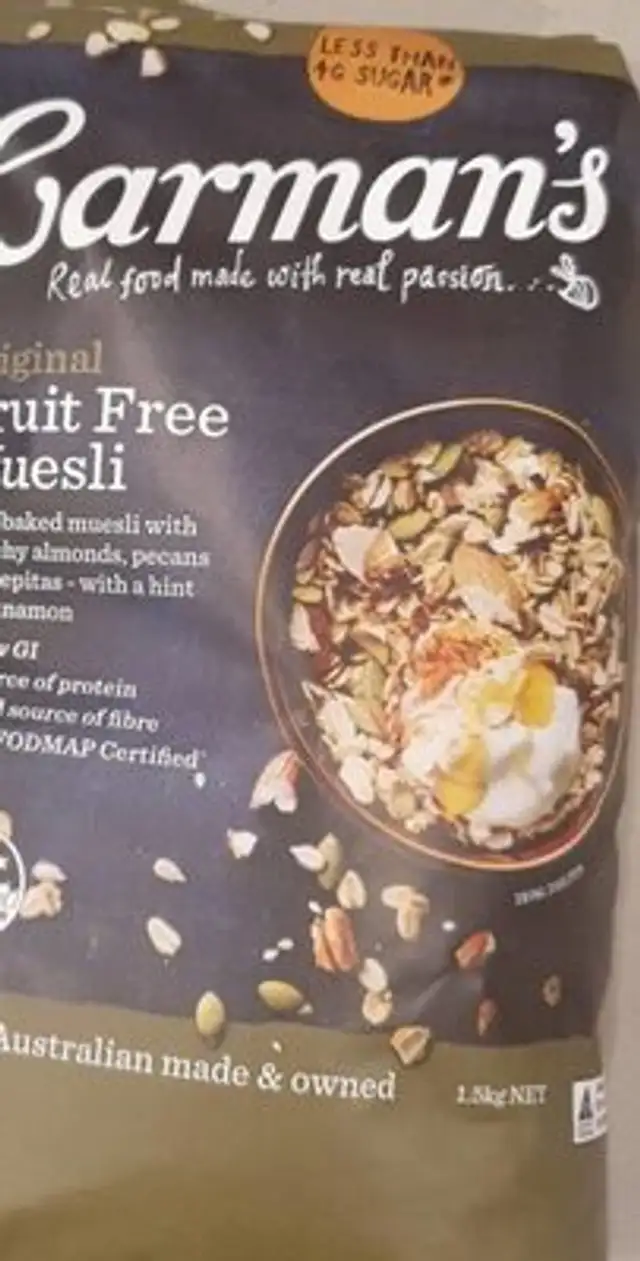 Fruit free muesli