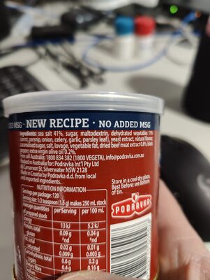 Unknown ingredients label