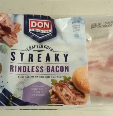 Streaky rindless bacon