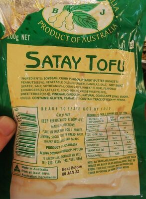 Satay Tofu front packaging