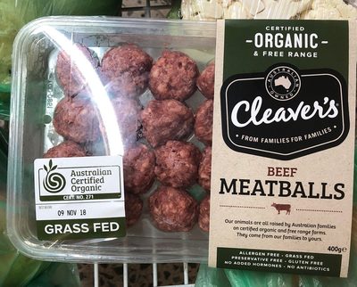 Organic beef meatballs