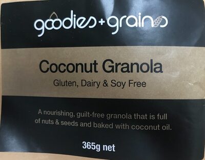 Goodies + Grains Coconut Granola front packaging