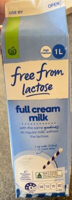 Full cream milk front packaging