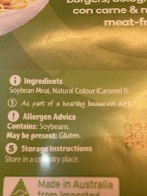 Vegetable protein ingredients label