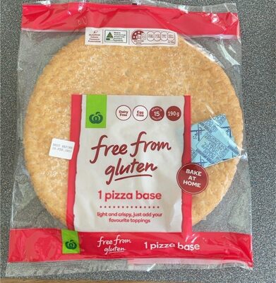 Free from gluten pizza base front packaging