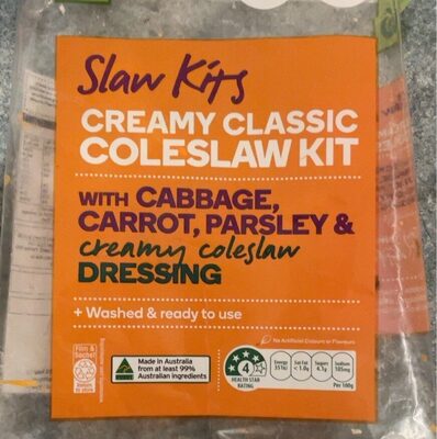 creamy classic coleslaw kit front packaging